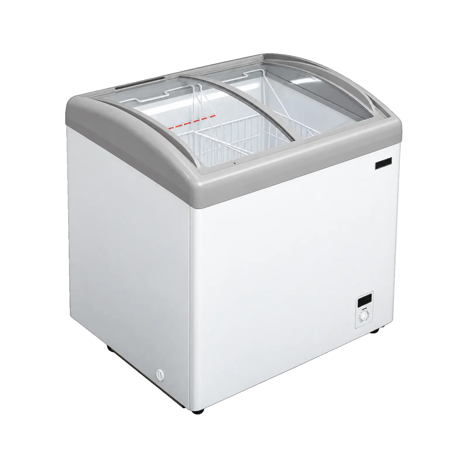 SANDEN 9.0 CUFT CURVED GLASS CHEST FREEZER