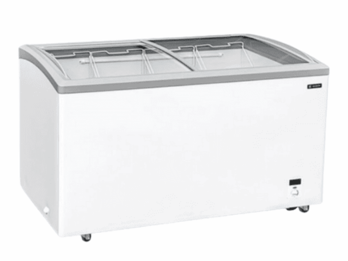 SANDEN 11.9 CUFT CURVED GLASS CHEST FREEZER