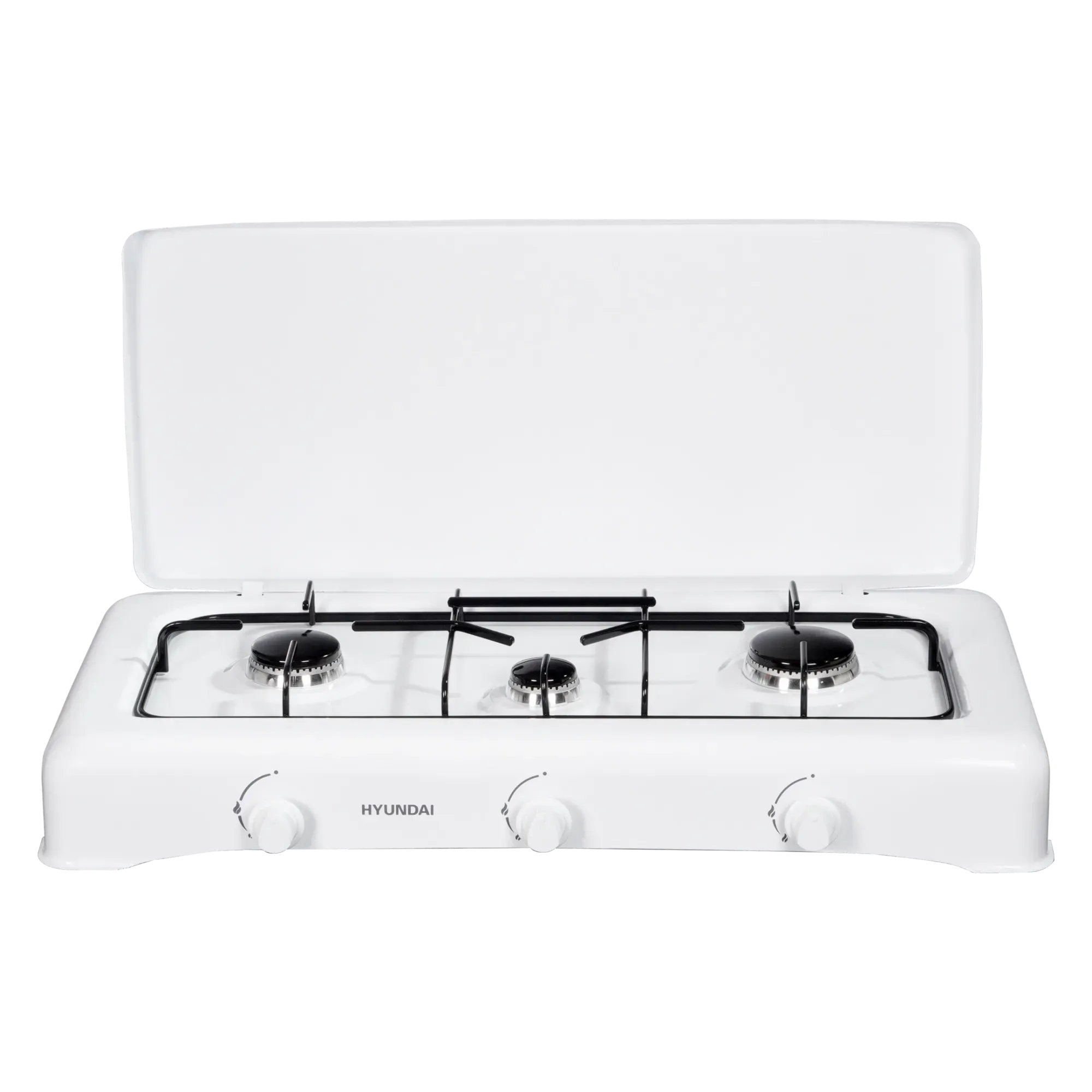 HYUNDAI TRIPLE BURNER TABLE TOP GAS STOVE W/3 HOBS DESIGN