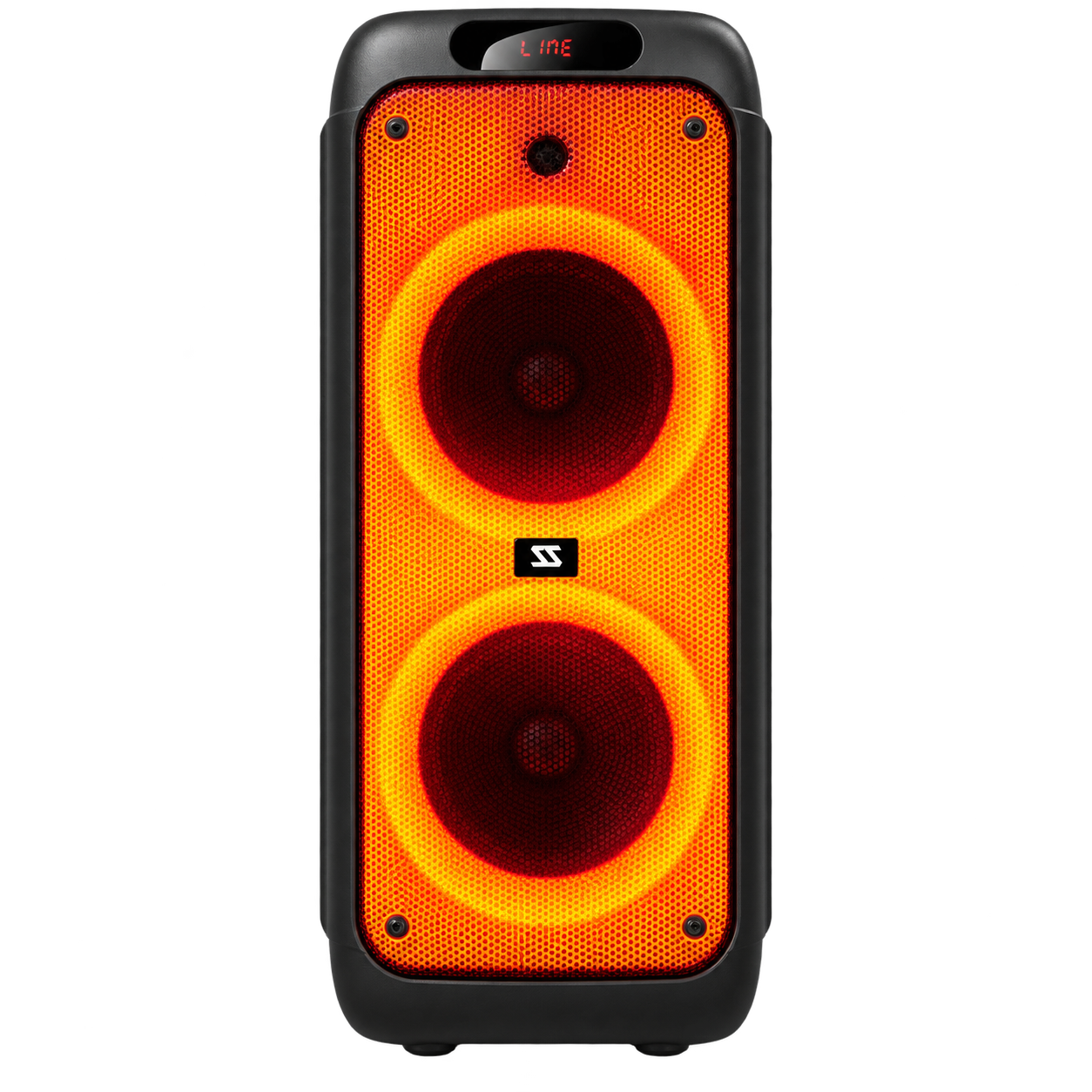 TJ MEDIA PORTABLE SPEAKER, CRYSTAL CLEAR PANEL,120W RMS|8"SUBWOOFER