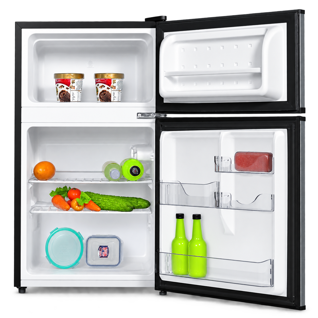 FUJIDENZO TWO-DOOR REFRIGERATOR 3.5CUFT - TITANIUM