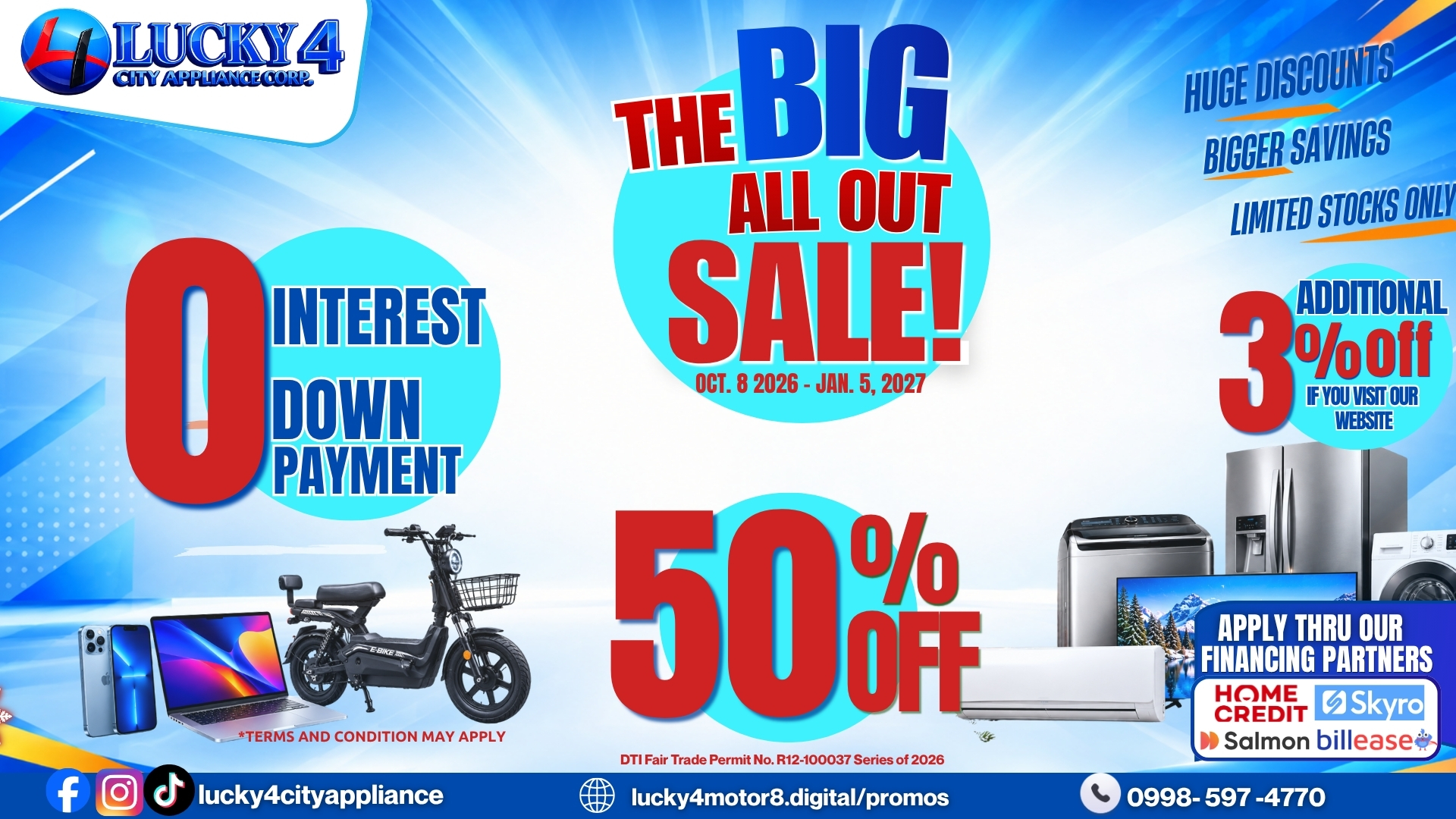 The Big All Out Sale October Specials